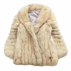 フォックスファー 本毛皮 ハーフコート アウター ホワイト レディース  【中古】