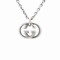 GUCCI グッチ インターロッキングG ロゴ シルバー925 ネックレス アクセサリー 26.8g メンズ レディース 【中古】