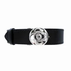 極美品 ルイヴィトン LOUIS VUITTON ブレスレット ブラスレ ヴー グッドラック レザー メタル ノワール バングル M64447 【中古】