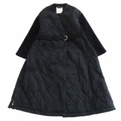 エレンディーク ELENDEEK キルティングコート ノーカラーコート ロング 中綿 A LINESIDE ZIP QUILTING CT 1 S レディース 【中古】