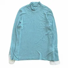 #anc さえら NAPATA MELLOE  M33-25822ハイネック レース トップス カットソー 長袖 ライトブルー 日本製 4 XL レディース 【中古】