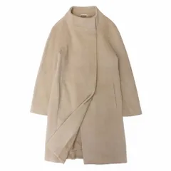 Max Mara マックスマーラ 白タグ カシミヤブレンド ロング コート ジャケット スタンドカラー 40 M ベージュ レディース 【中古】