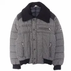 美品 モンクレール Vintage MONCLER ski wear by ASICS アシックス期 チェック柄 中綿入り ブルゾン ジャケット M 黒 メンズ 【中古】