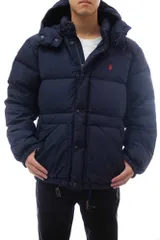 ポロ ラルフローレン／POLO RALPH LAUREN ダウンジャケット JKT アウター メンズ 男性 男性用 ポリエステル ネイビー 紺  650フィルパワー フード付き