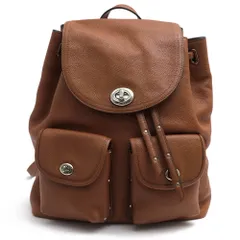 コーチ／COACH リュック バッグ バックパック レディース 女性 女性用 レザー 革 本革 ブラウン 茶  35303 TURNLOCK TIE RUCKSACK IN REFINED PEBBLE LEATHER ターンロック タイ ドローストリング開閉