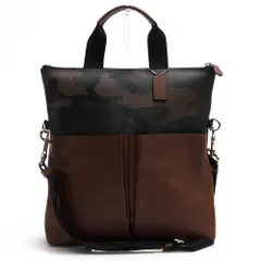 コーチ／COACH バッグ トートバッグ 鞄 ハンドバッグ メンズ 男性 男性用 PVC レザー 革 ブラウン 茶  F72357 FOLDOVER PRINT PVC フォルド オーバー トート バイカラー 迷彩・カモフラージュ柄 2WAY ショルダーバッグ