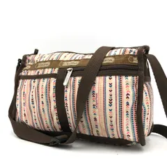 【美品】レスポートサック ショルダーバッグ ハート柄 総柄 ブラウン 斜め掛け