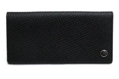 ダンヒル／Dunhill 長財布 財布 ウォレット メンズ 男性 男性用 レザー 革 本革 ブラック 黒  L2V312A MICRO D-EIGHT マイクロ ディーエイト シグネチャー柄 小銭入れあり 二つ折り