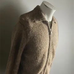USA 90s モヘア ジップニット シャギー セーター ドライバーズニット アメリカ ヴィンテージ  mohair