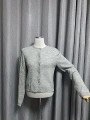 グレーラウンドニットカーディガン