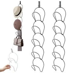 GLOFIN 帽子掛け 帽子ハンガー フック 吊り下げ 型崩れ防止 壁掛け 収納 キャップ ハンガー (ブラック１０個) [ブラック]