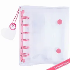 シール帳 シール台紙 シール収納 ミニバインダー A7 リフィル10枚付 ピンク 【 女の子 男の子 推し活グッズ アクスタファイル クリア ファイル バインダー 単品 リフィル セット シール手帳 ドロップシール ぷくぷくシール 】