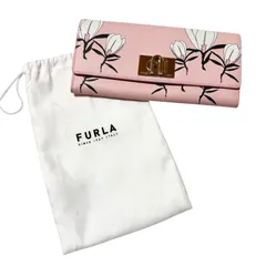 【FURLA】フルラ マグノリア柄 PVC レザー 長財布 美品