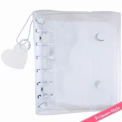 シール帳 シール台紙 シール収納 ミニバインダー A7 リフィル10枚付 ホワイト 【 女の子 男の子 推し活グッズ アクスタファイル クリア ファイル バインダー 単品 リフィル セット シール手帳 ドロップシール ぷくぷくシール 】