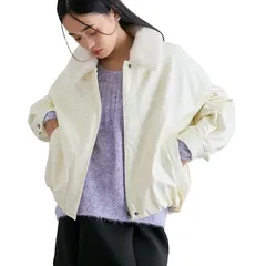 [ビス] エコファー取外し可能 合皮中綿ブルゾン レディース BVL54100 シロサブ (11) F