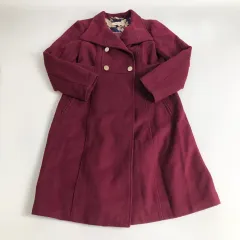 ワイン色 ダブルボタン コート