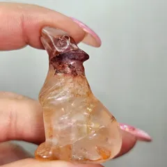 ファイヤークォーツ✨オオカミ✨カービング✨