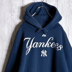 【入手困難】90s～00s 古着 ニューヨーク ヤンキース MLB OLD ネイビー パーカー Sweat Hoodie Parka NAVY