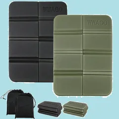 2個セット 防水 サウナマット 断熱 アウトドア ピクニックマット 軽量 コンパクト サムコス 折りたたみ 収納袋付き 携帯しやすい (黒+緑)