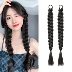 【在庫セール】ダンス ウィッグ エク イベント ウィッグ フェス 発表会 45cm おしゃれ ヘアエクステ ポニーテール ツインテール ヘアエクステ パーティー 誕生日会 （2個セット）ステンション キッズ 付け髪 エクステ ヘアアクセサリー 簡単装着 編み込