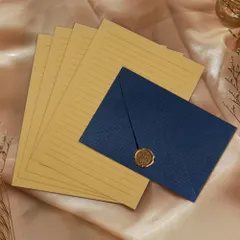 【特価セール】母の日 結婚式 誕生日 プロポーズ用手紙 感謝 招待状 お祝い シンプル【封筒6枚+便箋20枚+シーリングシール6枚】おしゃれ 挨拶状 お礼状用 便箋と封筒 誕生日 ヴィンテージ風 記念日 手紙セット 出産祝い レターセット (ブルー)