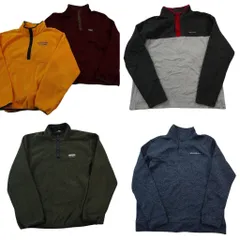 古着卸 まとめ売り スナップＴ型 ブランドMIX フリース 5枚セット (メンズ XL ) エルエルビーン エディーバウアー コロンビア 中古 ND2675