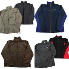 古着卸 まとめ売り コロンビア columbia フリース 6枚セット (メンズ L ) ワンポイント フルジップ スタンドカラー 中古 古着 ND2669