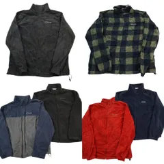 古着卸 まとめ売り コロンビア フリース 6枚セット (メンズ XL ) ☑フルジップ スタンドカラー ドローコード 中古 古着 ND2699