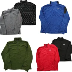 古着卸 まとめ売り ノースフェイス フリース 6枚セット (メンズ M ) ハーフジップ 総柄 スタンドカラー 中古 古着 ND2739