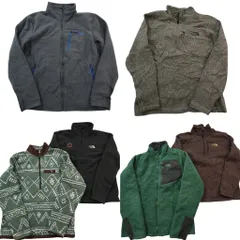 古着卸 まとめ売り ノースフェイス フリース 6枚セット (メンズ M ) ハーフジップ 総柄 ジップポケット 中古 古着 ND2738