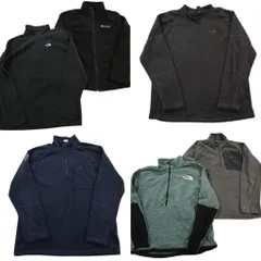 古着卸 まとめ売り ノースフェイス フリース 6枚セット (メンズ XL ) ハーフジップ フルジップ クルーネック ブラック 中古 古着 ND2734
