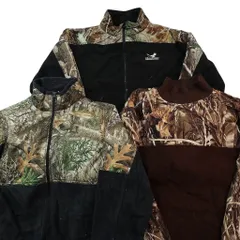 古着卸 まとめ売り リアルツリー柄 フリース 3枚セット (メンズ L ) コロンビア PHG プルオーパー フルジップ 中古 古着 ND2775