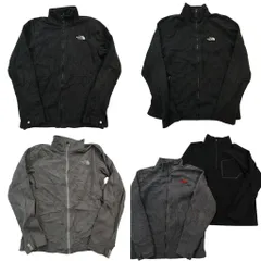 古着卸 まとめ売り ノースフェイス フリース 5枚セット (メンズ S /M ) ブラック スタンドカラー フルジップ 中古 古着 ND2773