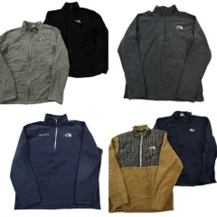 古着卸 まとめ売り ノースフェイス フリース 6枚セット (メンズ L ) 総柄 フルジップ ハーフジップ スタンドカラー 中古 古着 ND2765