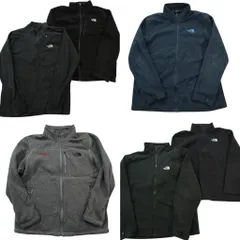 古着卸 まとめ売り ノースフェイス フリース 6枚セット (メンズ XL ) フルジップ ハーフジップ ブラック 中古 古着 ND2764