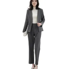 【新品】 [Ladyangel] スーツ レディース フォーマル セットアップ パンツスーツ 大きいサイズ ビジネス カラーレス ジャケット テーパードパンツ ウエストゴム 洗える 女性 リクルート 卒業式 入学式
