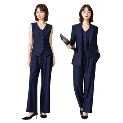 【新品】 [WINROMTICO] レディースパンツスーツ 3点セット スリーピース フォーマルスーツ 結婚式 卒業式 披露宴 セレモニースーツ 通勤 ビジネス 正装 1