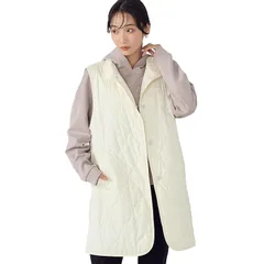 [コムサイズム] キルティング ロングジレ 12-25MI02-204 F オフホワイト