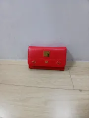 MCM レッド 二つ折り財布 カードウォレット レディース 中財布