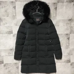 Demi-Luxe BEAMS　3way フォックスファー ロング ダウンコート　38サイズ М相当　ブラック マット　ゴールドパーツ 金金具　Aライン　フード・ファー取外し可能　ビームス