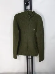 ラコステ ジップアップ ニット ウール カーディガン ぼかし カーキ 95