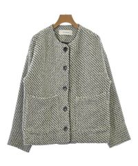 美品✨45R コットンツイードのAKIYAボレロ ノーカラージャケット