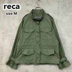 reca レカ M-65 ミリタリージャケット カーキ M キャンバス スタンドカラー ブルゾン カジュアル ワイドスリーブ 袖ベルト A62BR-9738 オーバーサイズ 羽織り マウンテンパーカー ★ ◇■
