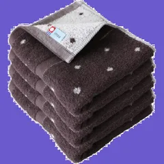 吸水速乾 薄手 日本製 ふわふわ 4枚セット 綿100% フェイスタオル 真空圧縮パック 認定 今治タオル Dotブラウン imaa(アイマ)