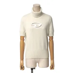 ■美品■DIESEL ディーゼル ニット サイズM Dロゴ カットアウト タートルネック セーター 半袖 ブランド古着【中古】20251224/RA6971
