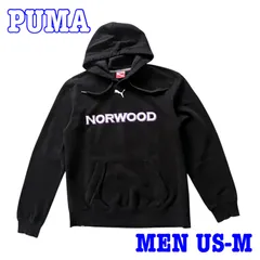 PUMA プーマ ロゴ刺繍 両面プリント プルオーバー スウェット パーカー USインポートM