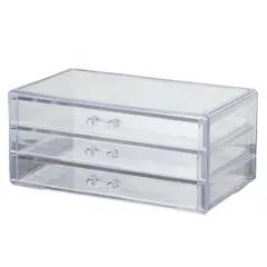 新品 MaT store 収納ケース 小物入れ アクリル製 アクセサリー 化粧品 ケース 収納 透明 卓上 3段