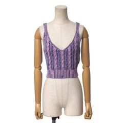 ■美品■DIESEL ディーゼル M-MILOS ニット サイズXS クロップド タンクトップ ノースリーブ Dロゴプレート ブランド古着【中古】20251210/RA6859