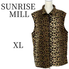 ★美品 SUNRISE MILL サンライズミル 豹柄 ノースリーブ ベスト・ジレ・ビスチェ XL(LL) PSP22-38