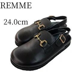 ★美品 REMME レメ ブラック サンダル 24.0cm PSP22-19のサムネイル
